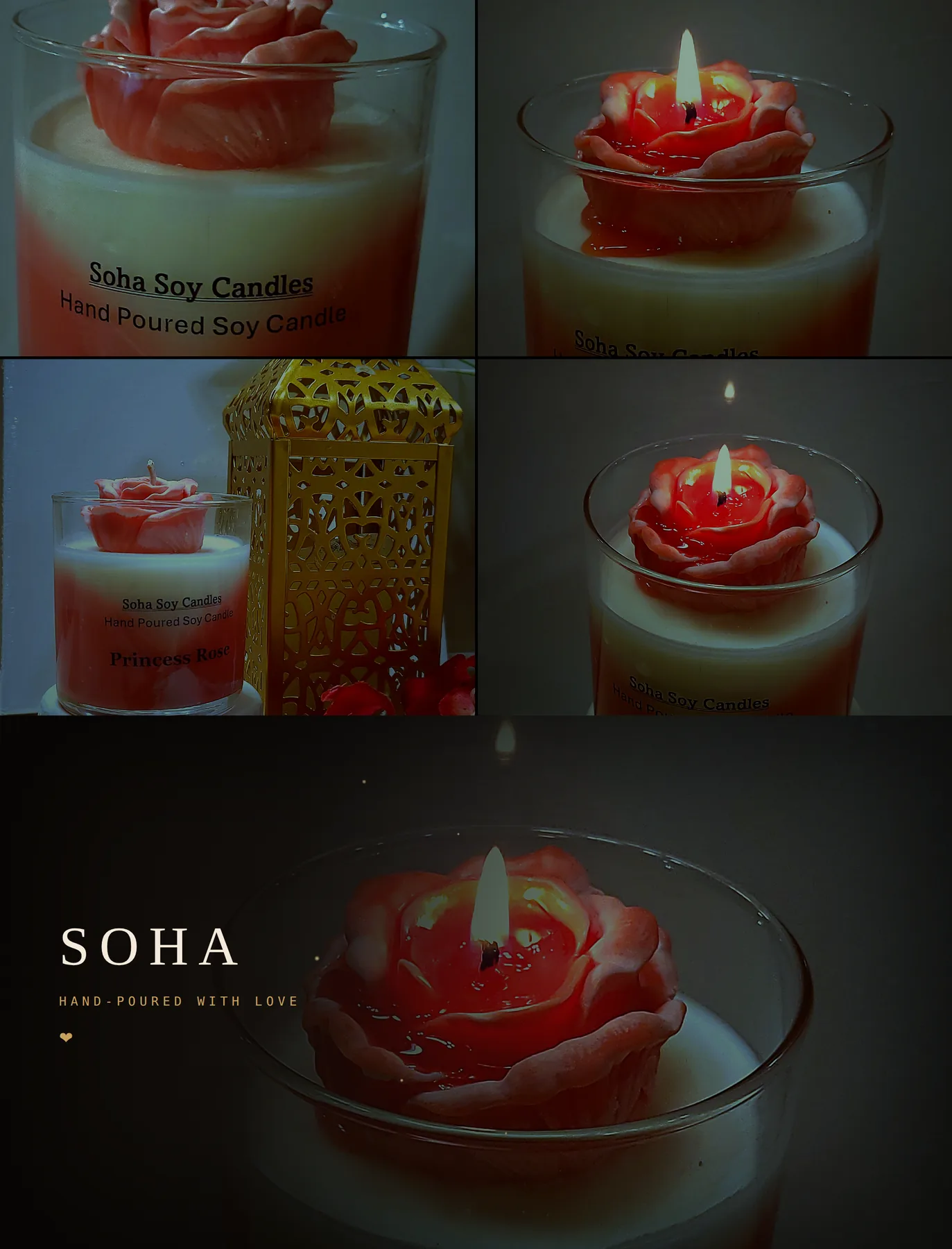 Princess Rose candle moodboard by Soha Soy Candles